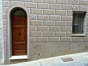 Faux Painting on this building.