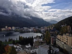 View of the Lake of St. Moritz. 