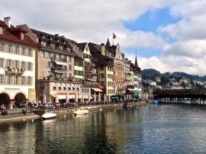 View of Lucerne from the bridge.